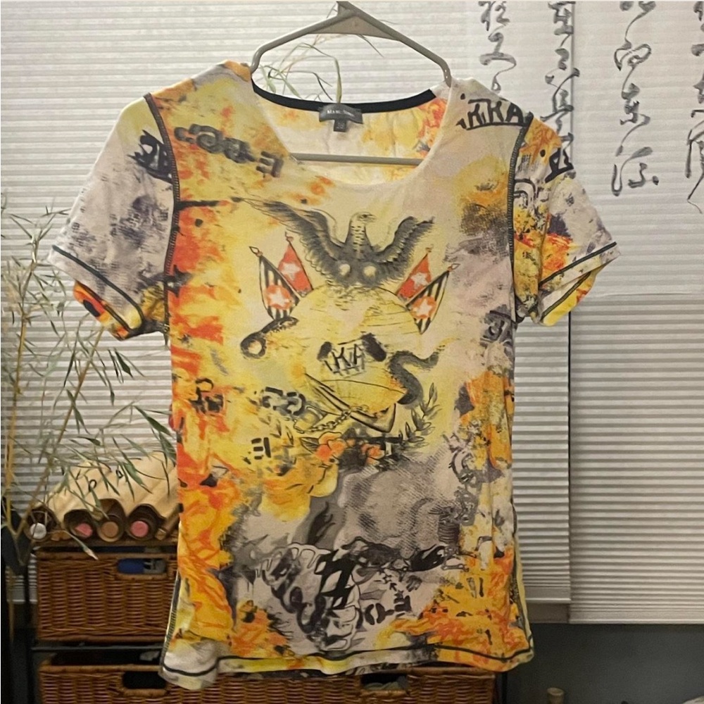 Y2k Marc Aurel graphic t shirt